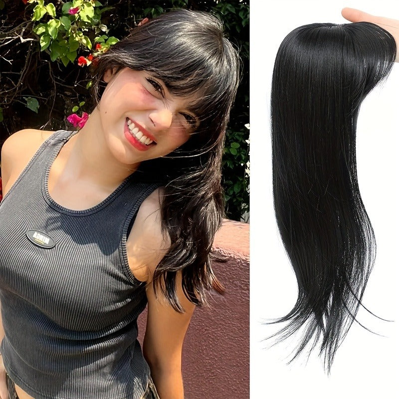 Women's Hairpiece Gradient Color Bangs Chemical Fiber Long Curly Hair Natural Wig