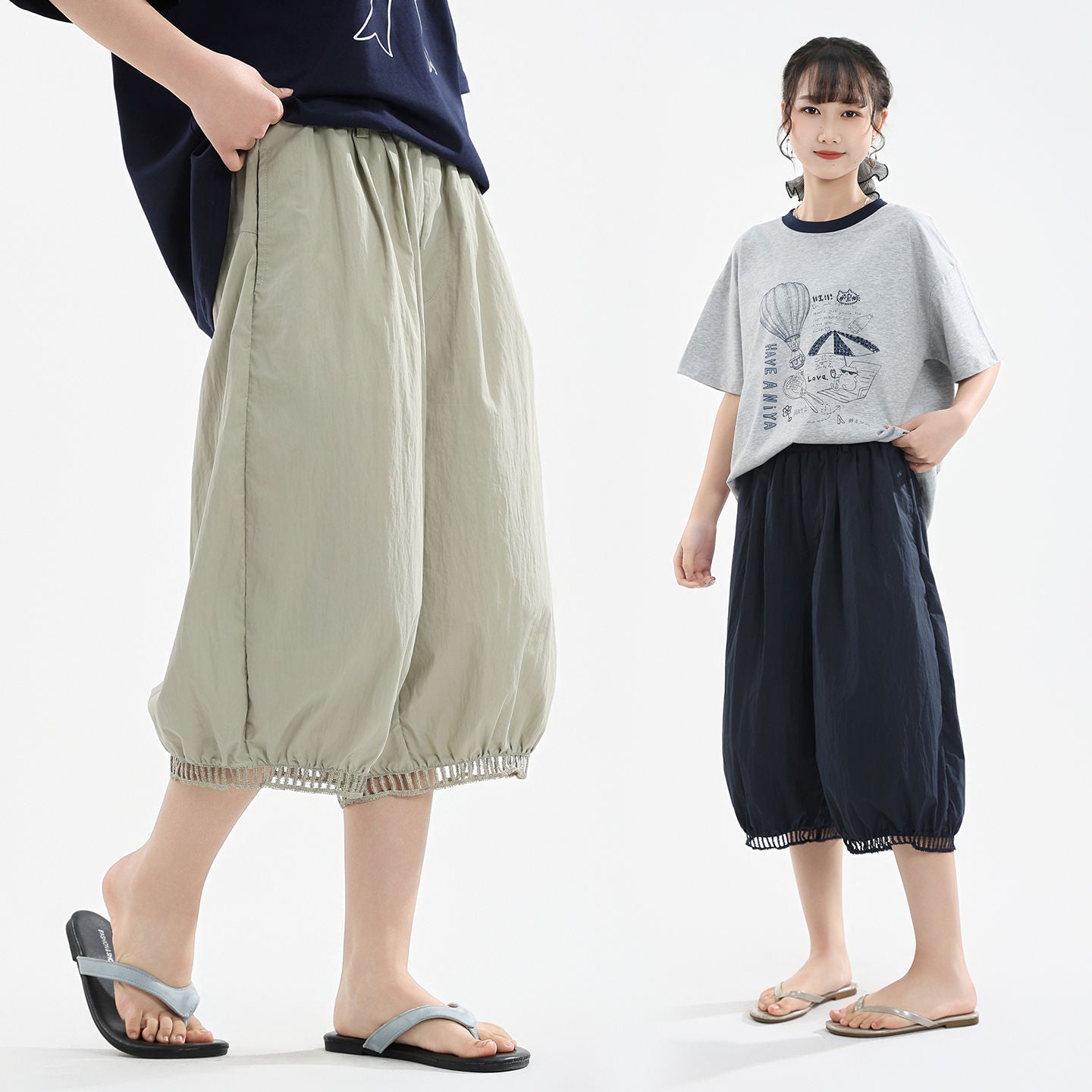 Children's Junior High School Cropped Summer Middle Big Large Size Loose Children's Pants