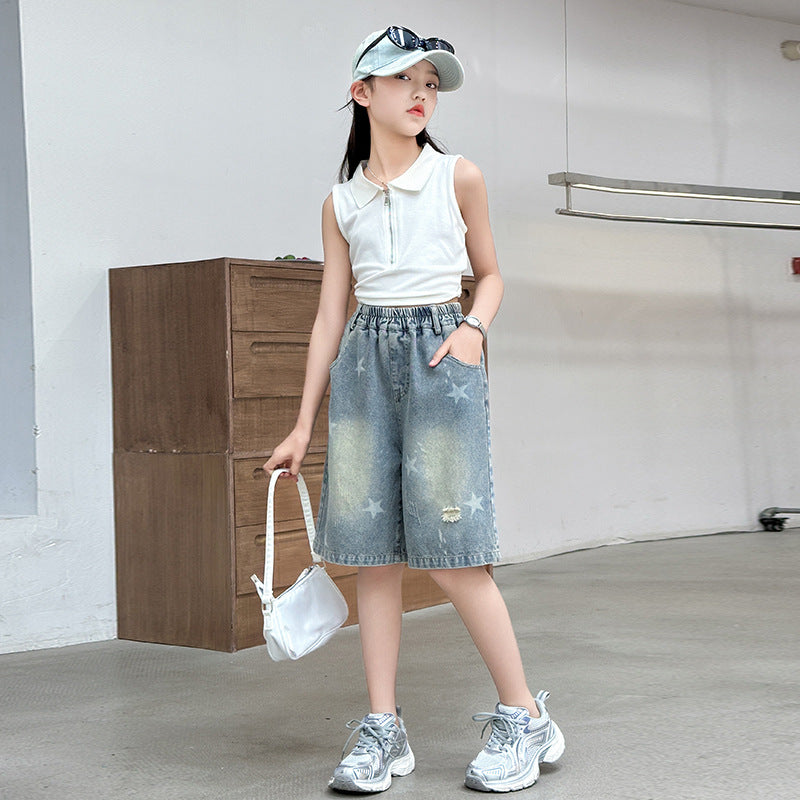 Shorts Summer Wear Fashionable Big Western Style Towel Children's Pants