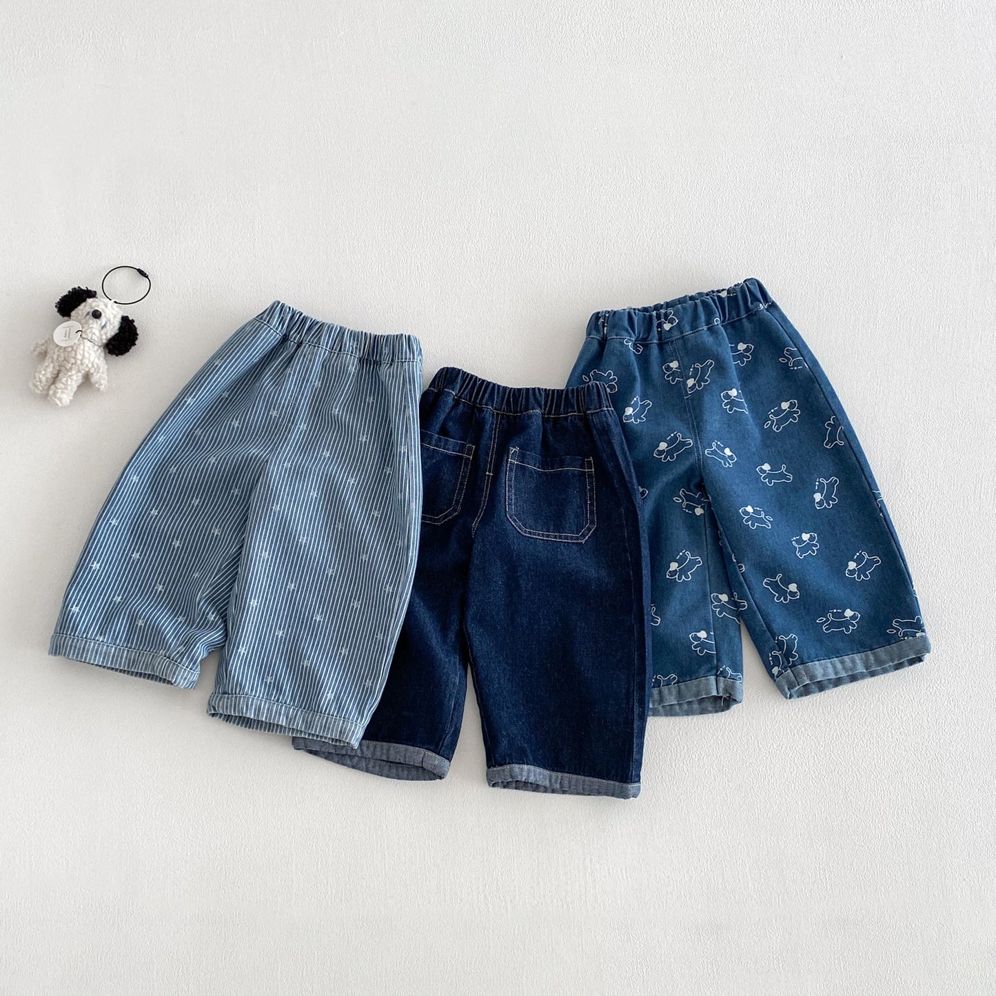 Children's Cartoon Jeans Spring Foreign Style Full Printing Children's Pants