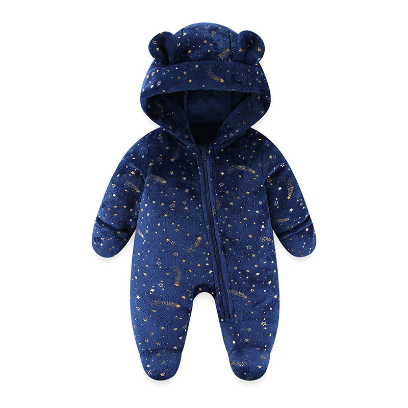 Born Rompers Thickened Fleece-lined Jumpsuit Romper Jumpsuit, Climbing Suit