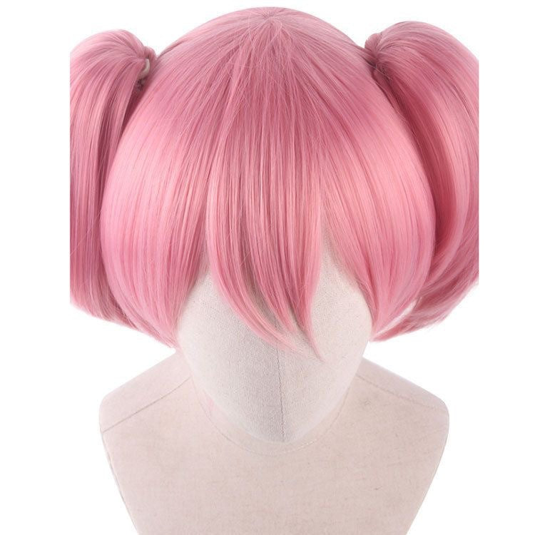 Magi Square Pink Short Double Ponytail Cos Wig