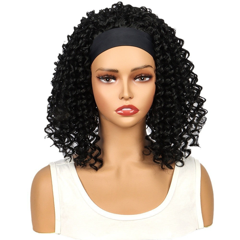 Women's Small Curly Short Hair African Fashion Wave Curlers Chemical Wig Long Curls
