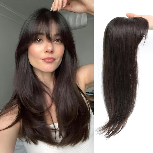Gray Hair Sparse Air Bangs Piece Straight Wig