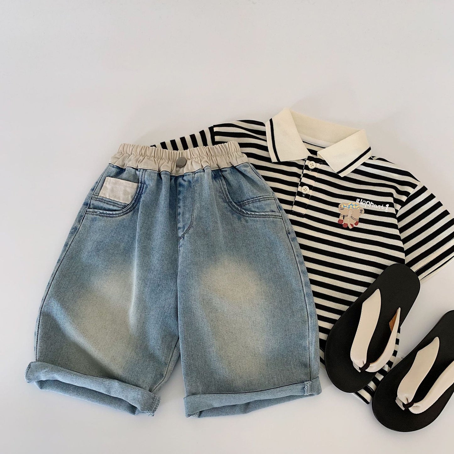 Children's Denim Summer Boys Solid Color Loose Shorts Children's Pants