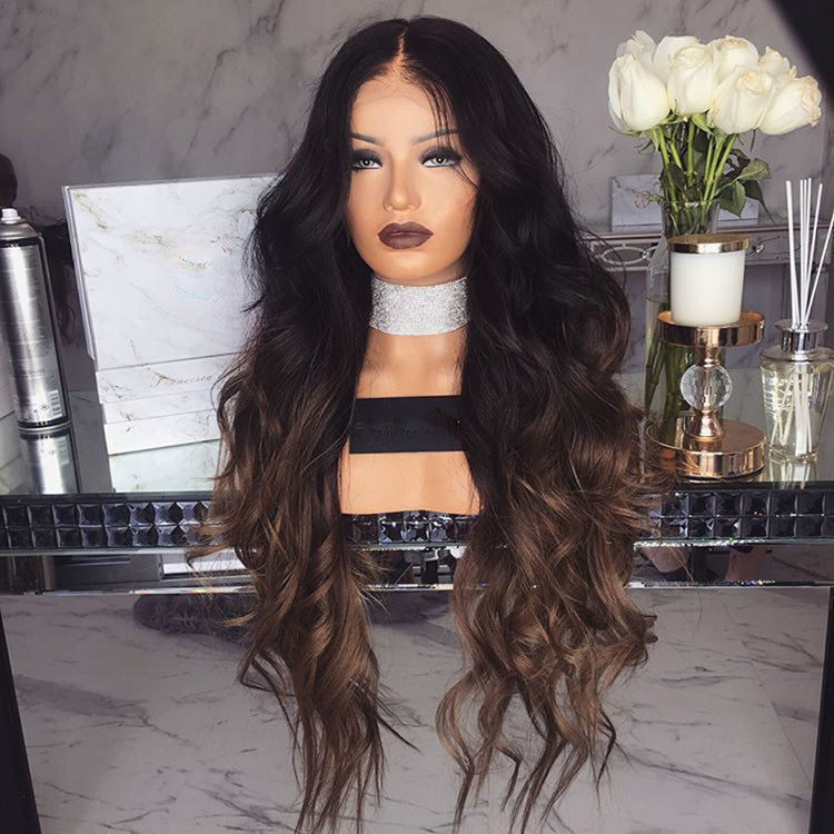 Fashion Curly Hair Big Wave Gradient Wig Long Curls
