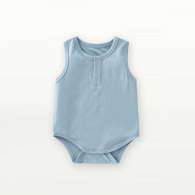 Fiber Clothes For Babies Summer Thin Clothing Sleeveless Vest Born Jumpsuit, Climbing Suit