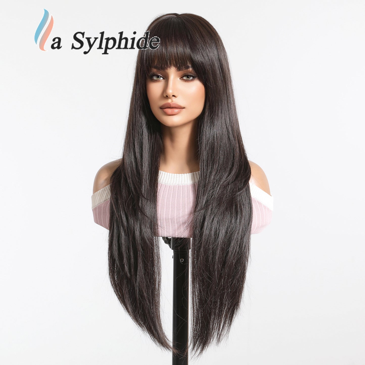 Women's Black Long Straight Fiber High Level No Need To Real Hair Wig