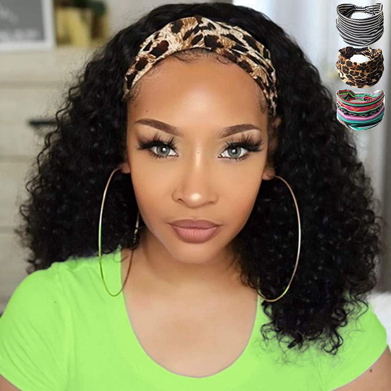 African Small Volume Afro Fluffy Hair Wig Long Curls