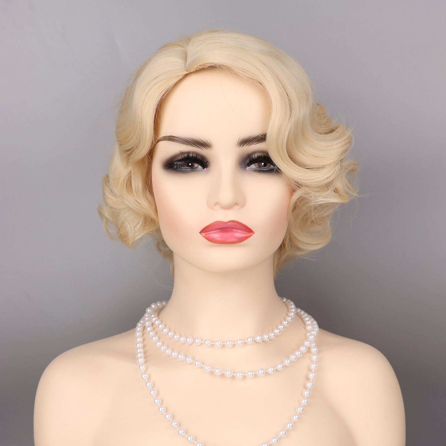Generation Golden Vintage Water Ripple Simulation Wig Short Curly Hair