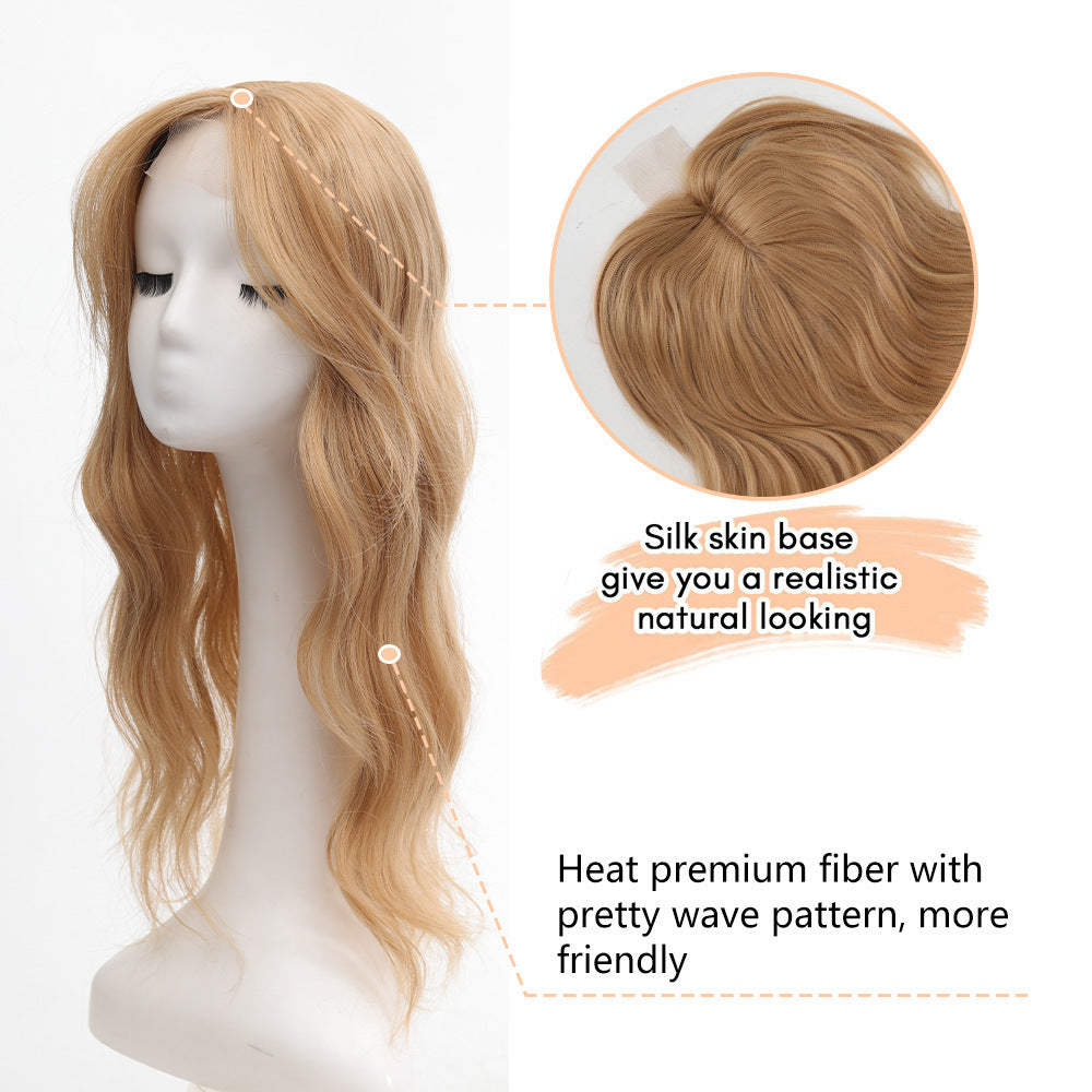 Women's Hand-woven Lace Hairpiece Big Wave Curly Chemical Fiber Wig Long Curls