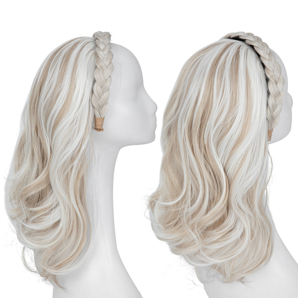 Plaits Headband One-piece Hair Replacement Curly Wig Long Curls