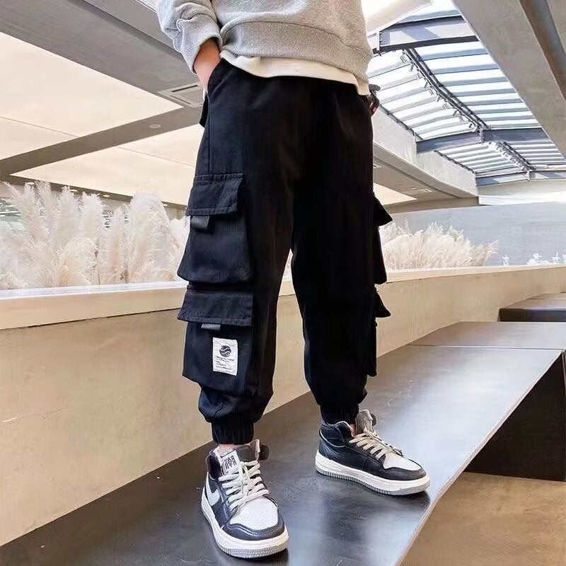 Children's Teens Autumn Clothing Trousers Overalls Boy Children's Pants