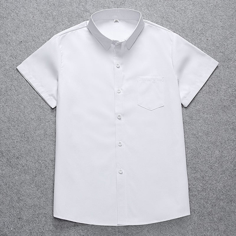 Polyester White Long-sleeved Middle School Primary Children's Shirt