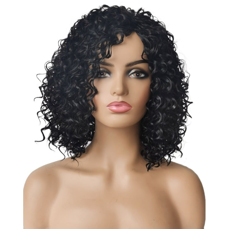 Fashionable Curly Small Pieces Of Hair Wig Long Curls