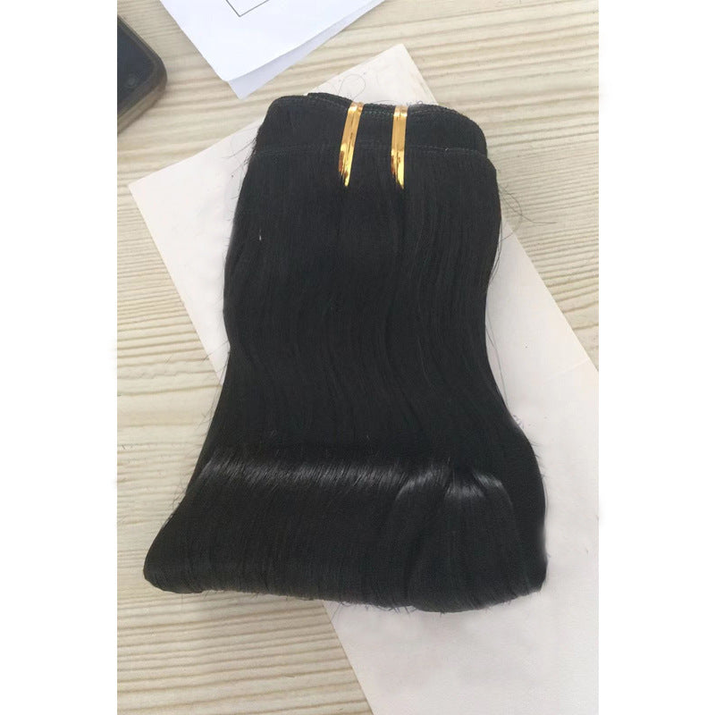 Human Extension Egg Roll Natural Color Real Hair Wig
