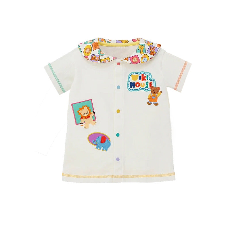 Women's & Men's Undershirt Bear Lion Full Printed Navy Children's Shirt