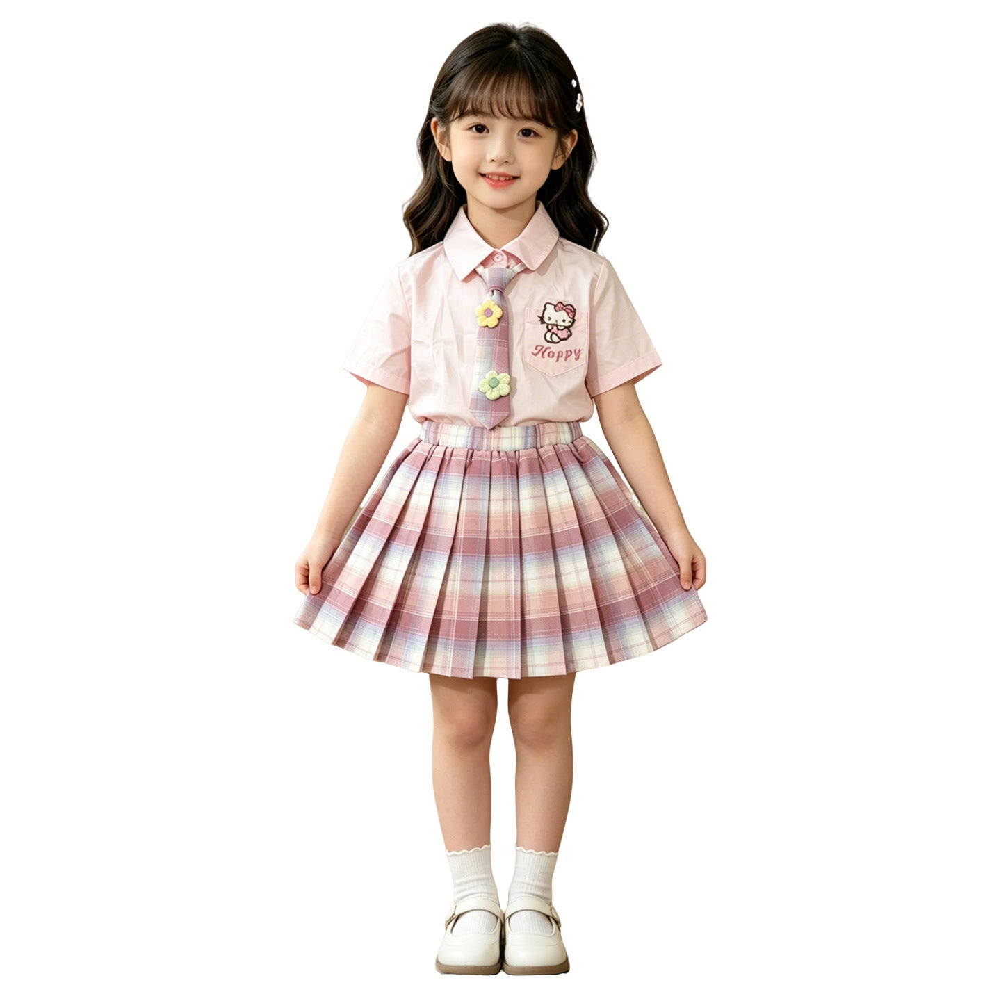 Summer Clothes Preppy Style Fashionable Uniforms Shirt Dress Children's Suit