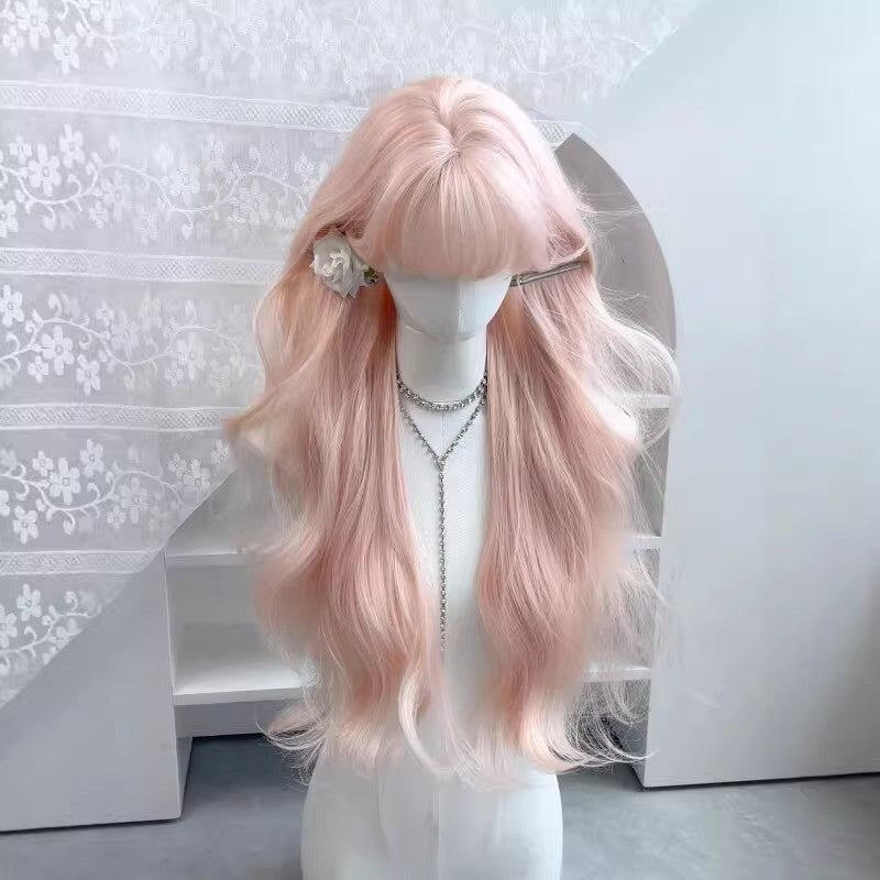 Artificial Hair Straight Bangs Curly Big Wave Sweet Wig Long Curls