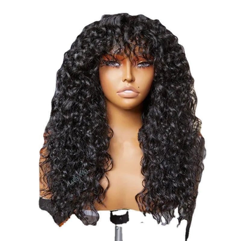 Front Lace Sheath African Small Roll Wig Long Curls