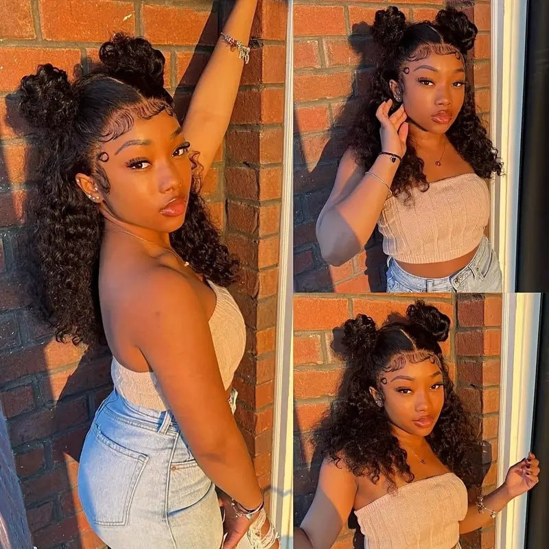 Fashion Front Lace African Small Volume Wig Long Curls