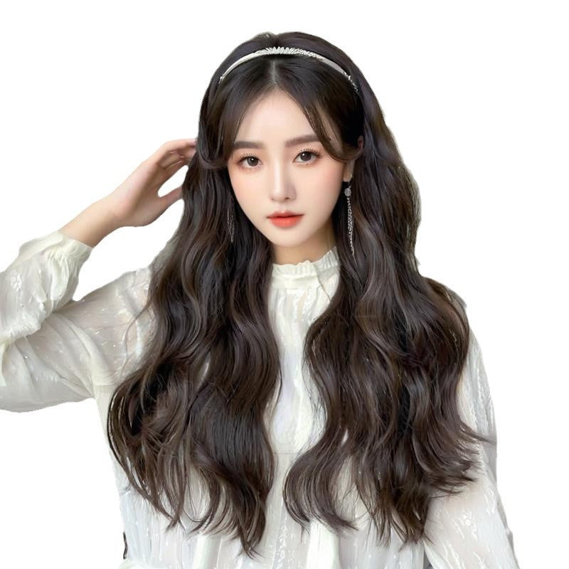 Hair Band One-piece Tassel Rhinestone Half Headgear Big Wig Long Curls