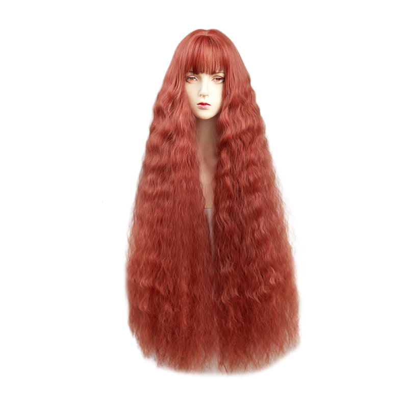 Wave Fashion Curly Hair Chemical Fiber Head Cover Wig Long Curls