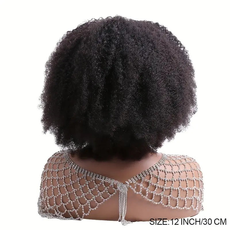 African Fluffy Afro Wigs With Small Wig Short Curly Hair
