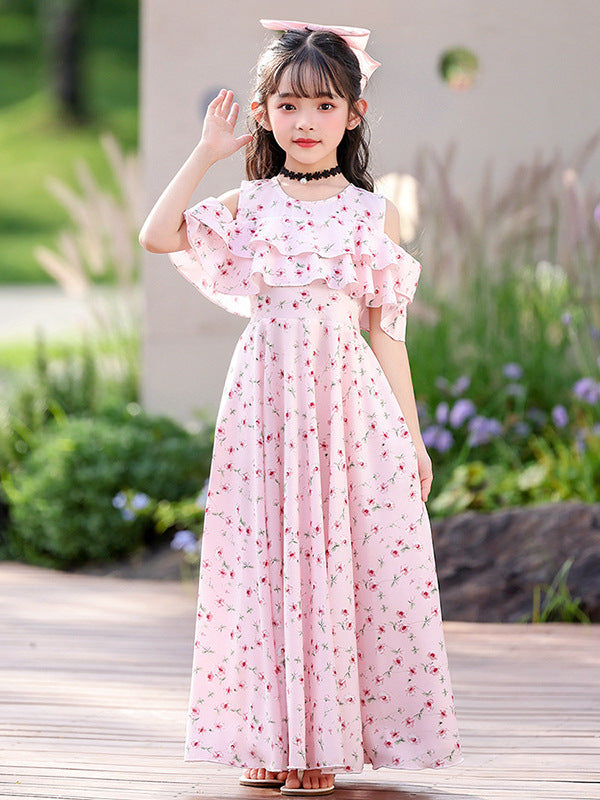 Summer Trailing Skirt Refreshing Cool Chiffon Fairy Children's Dress