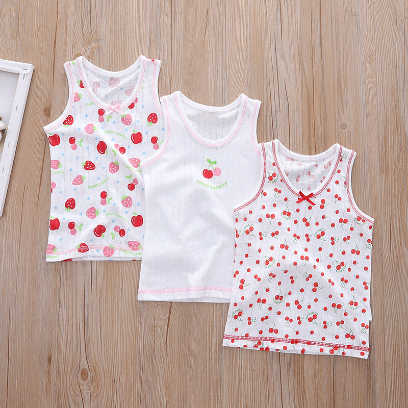 Distribution Jacquard Knit Breathable Bottoming Home Boys Vest Short Sleeve Children's T-shirt