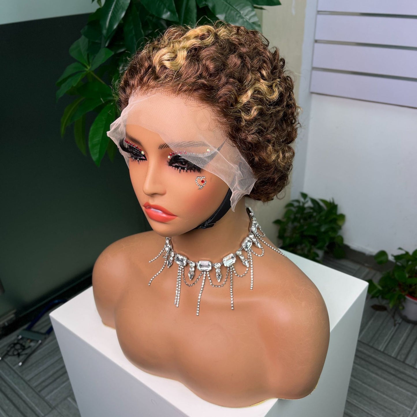 Human Front Lace Elf Short Curly Side Real Hair Wig