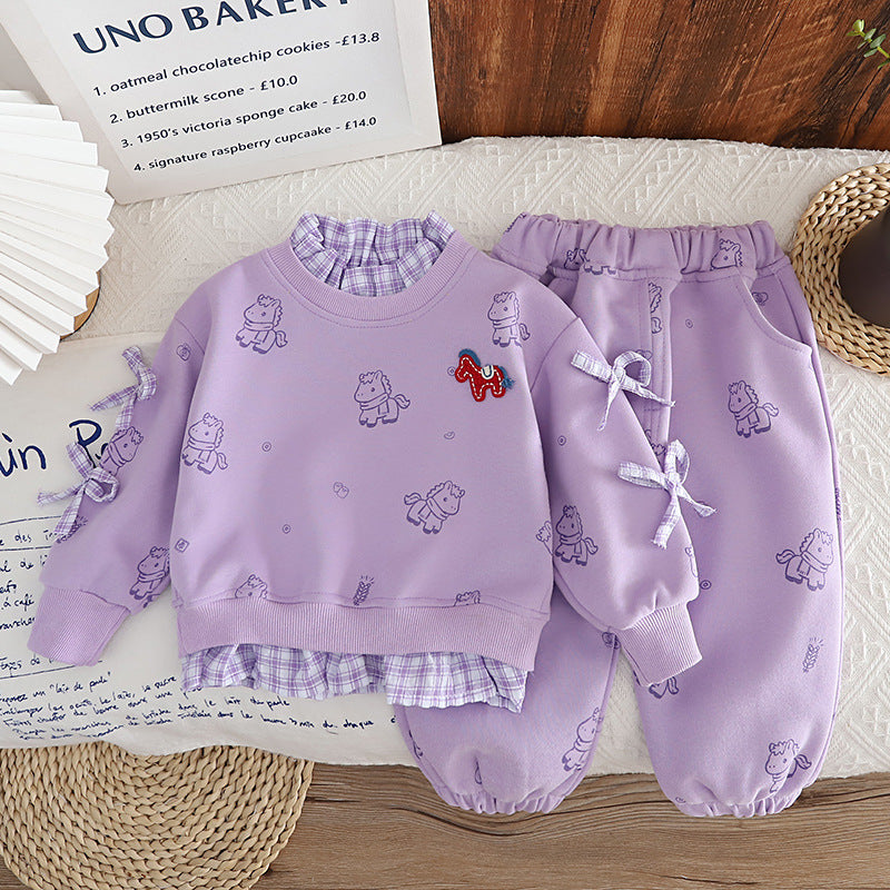 Children's Spring Sweater Fashion Funky Casual Two-piece Children's Suit