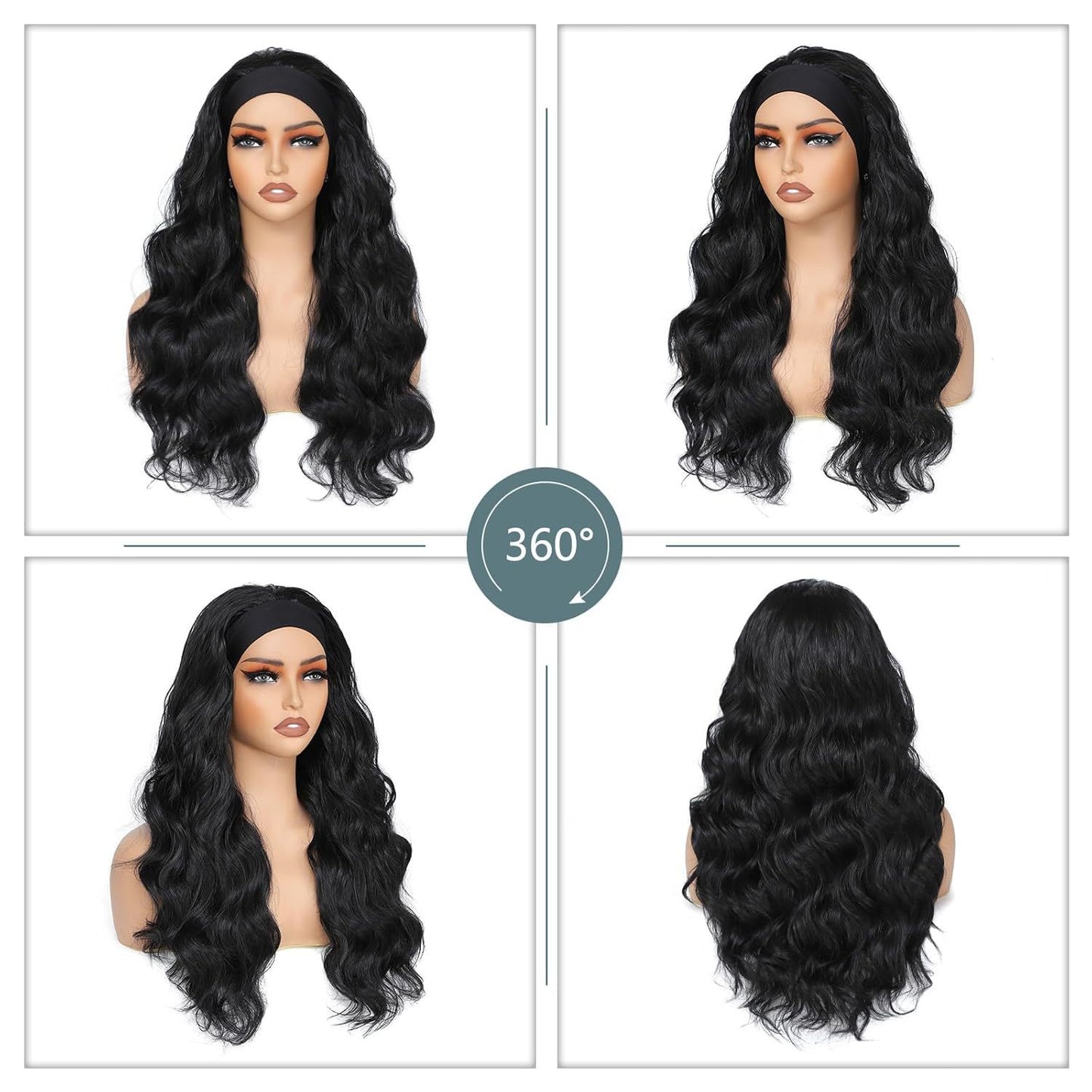 Women's African Ice Ribbon Black Big Wave Curly Hair Wig Long Curls