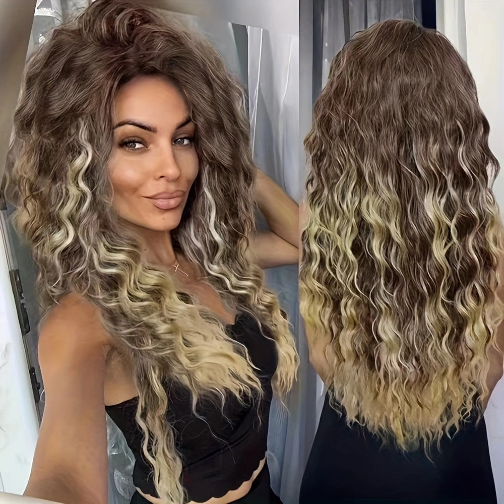 Women's Fluffy Curly Hair African Small Roll Chopsticks Wig Long Curls