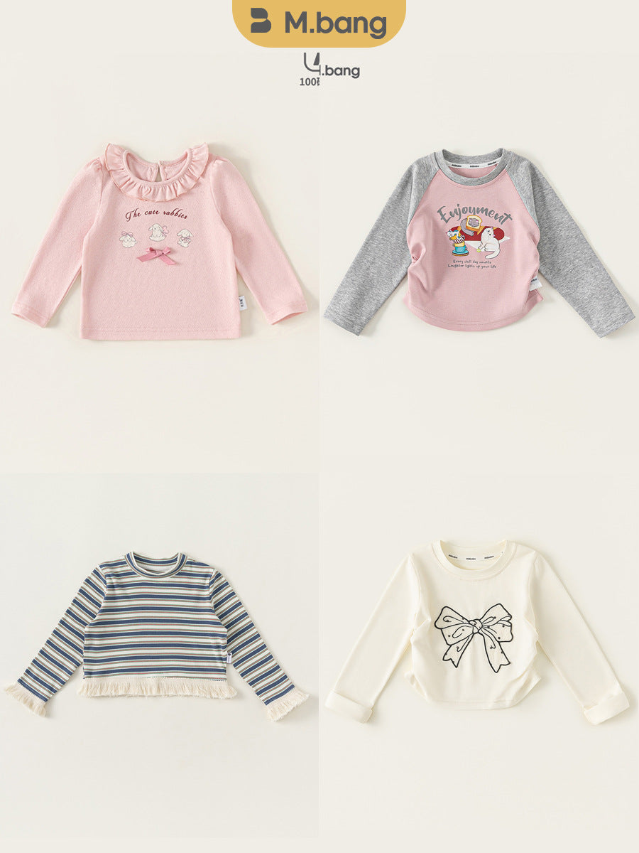 Children's Clothing Clothes Color Matching Top Long Children's T-shirt