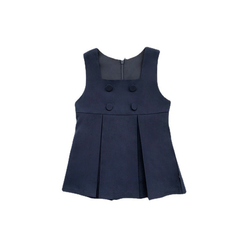 Children's Style Dress Kindergarten Uniform Vest Skirt Short Sleeve Children's Suit