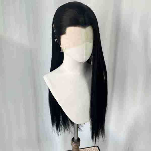 Men's Three-pointed Head Cover Embryo Forehead Lace Hand Long Straight Wig