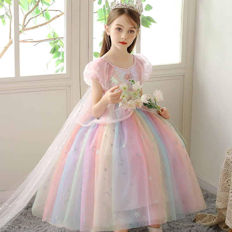 Children's Style Princess Little Super Fairy Fashion Rainbow Skirt Children's Dress