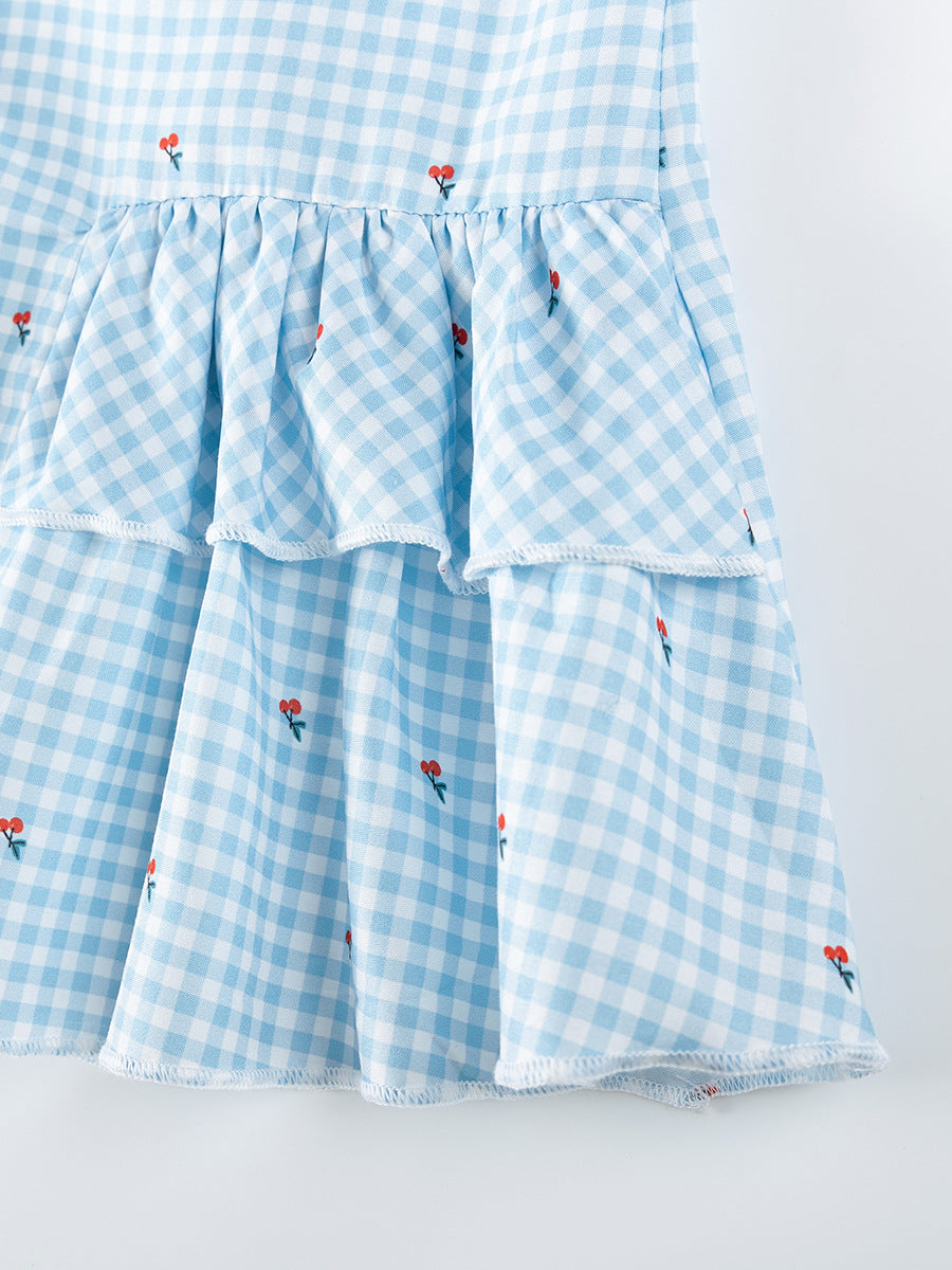 Children's Summer Sleeveless Sundress Cute Plaid Shirt Children's Dress