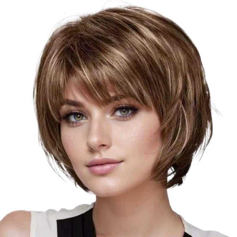 Women's Side Bangs Short Curly Hair Sufficient Wig Long Curls
