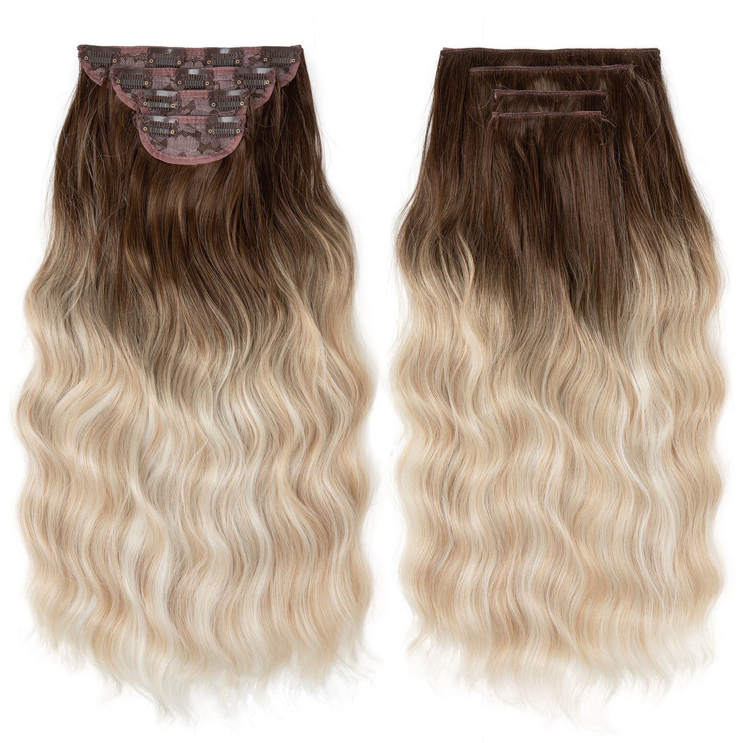 Women's Set Curly Hair Water Ripple One Piece Hairpiece Wig Long Curls