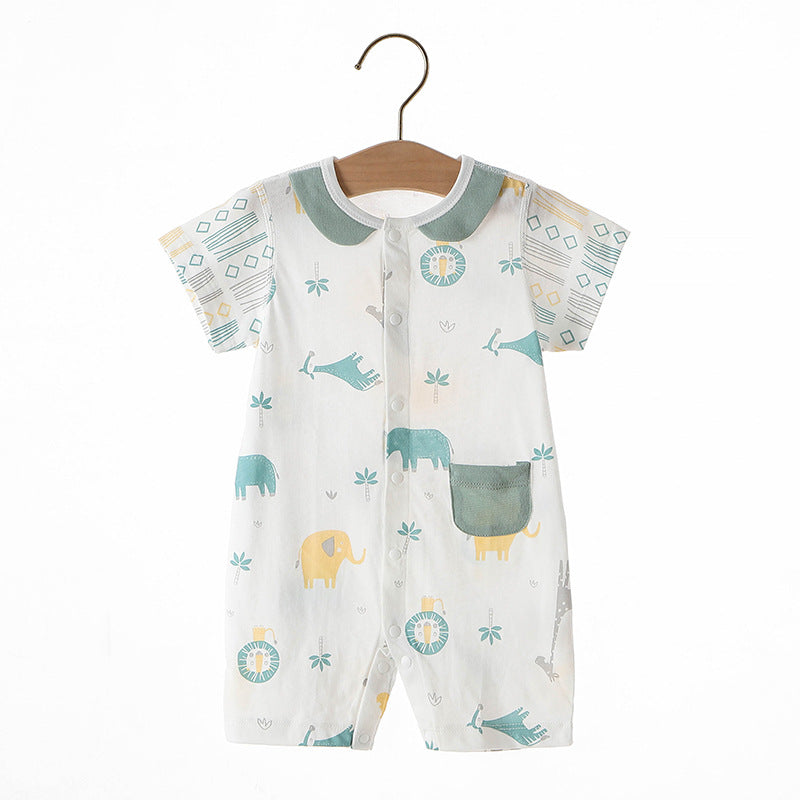 Thin Class Pure Cotton Boneless Short-sleeved Clothes Male Female Jumpsuit, Climbing Suit