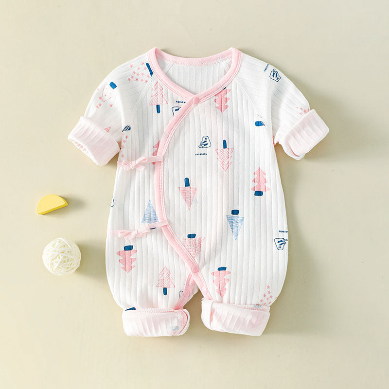 Rompers Born Boneless Cotton Closed Bellyband Crawling Jumpsuit, Climbing Suit
