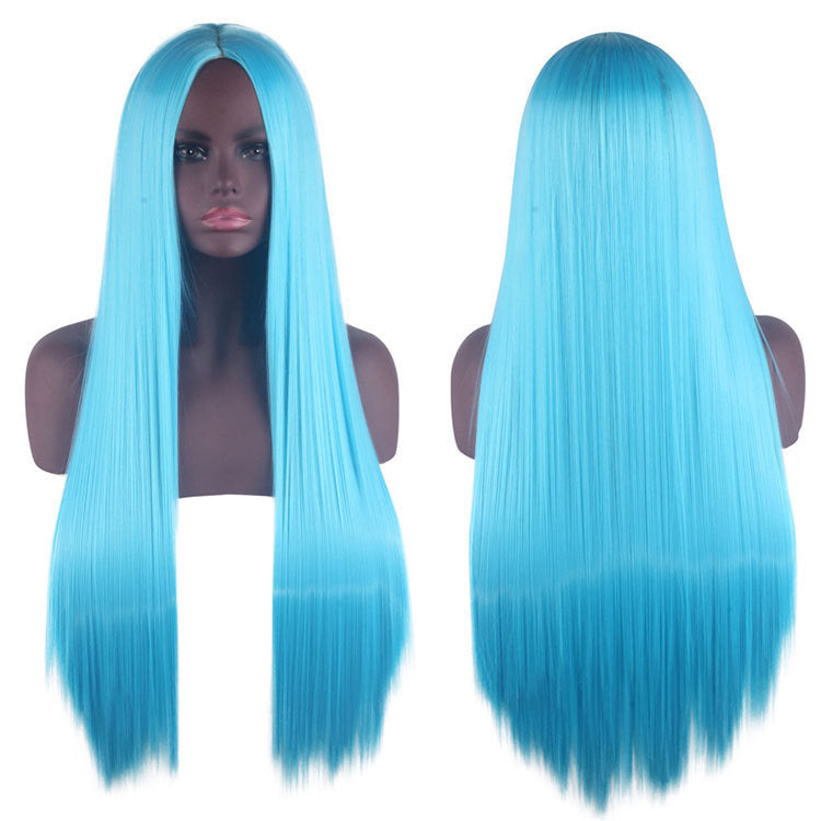 Universal Medium Scalp Black Long Straight Hair Cos Wig