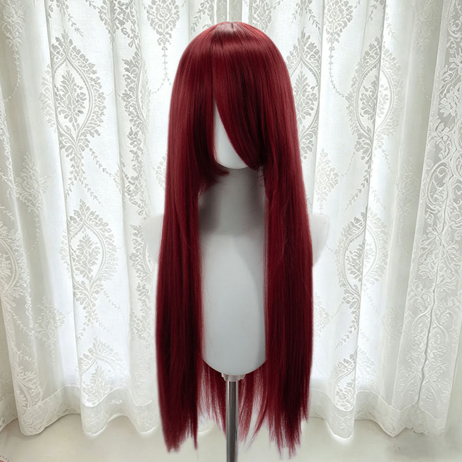 Universal Bangs Long Straight Fiber Rose Net Cos Wig