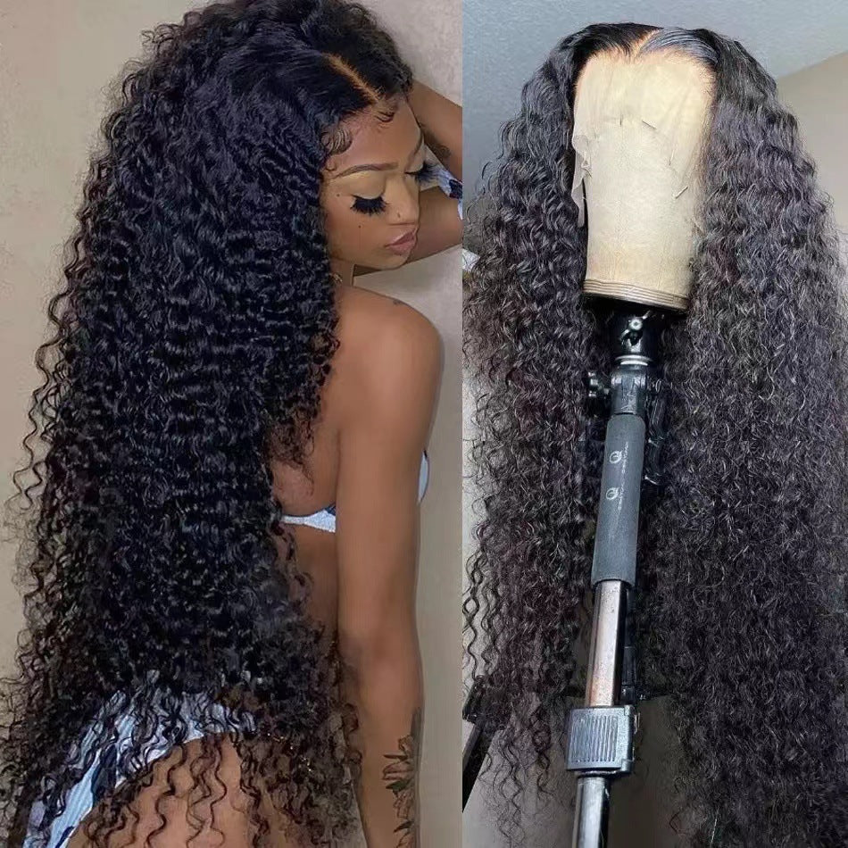 Female Rose Net African Ladies Small Volume Wig Long Curls