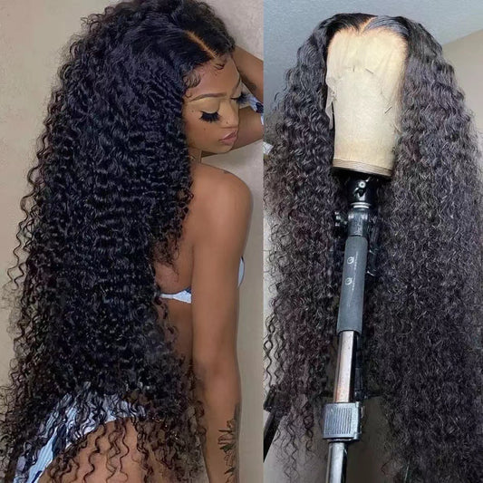 Female Rose Net African Ladies Small Volume Wig Long Curls