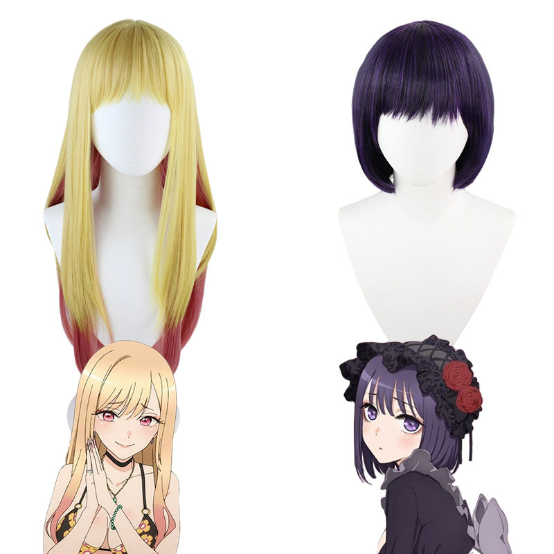 Dressing Doll Fall In Love Hair Black Cartoon Cos Wig