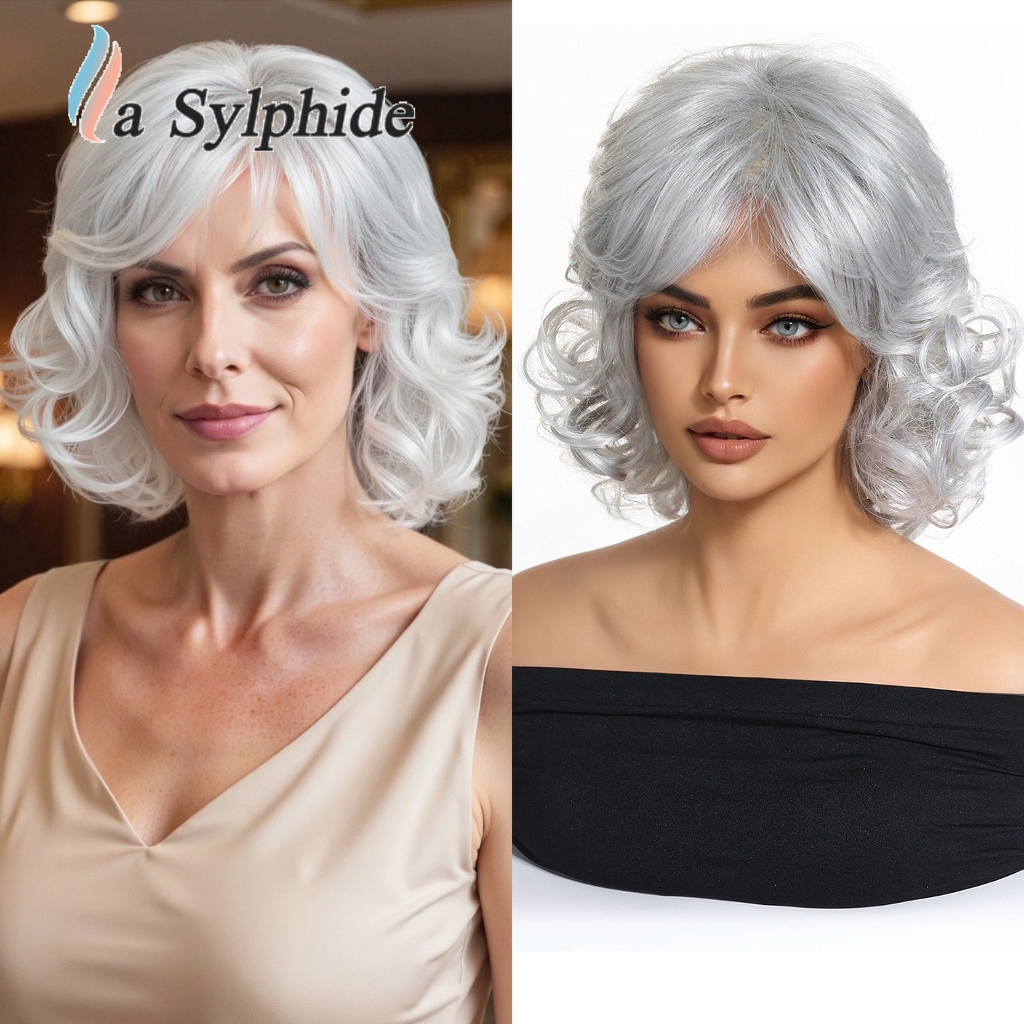 Women's Love Mother Rose Net Fiber Latin American Wig Short Straight Hair