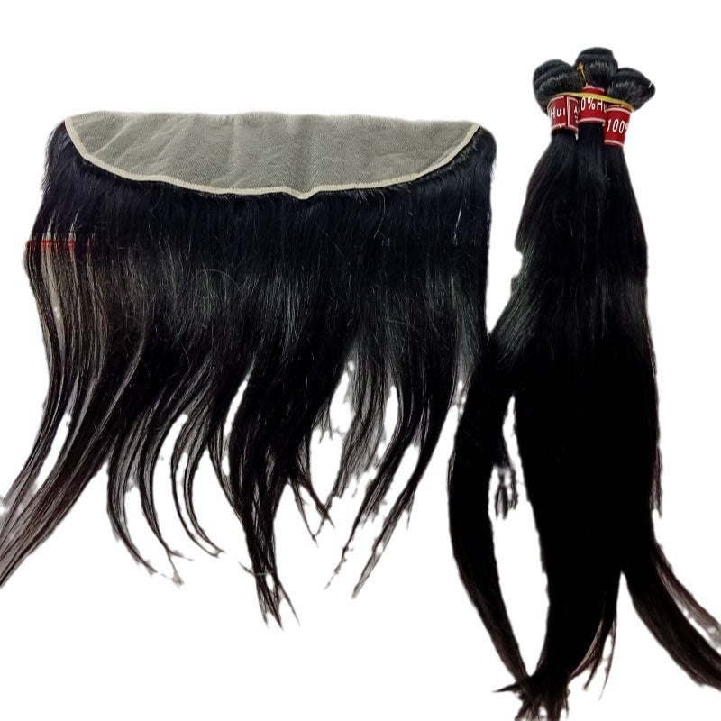 Versatile Bundles With Lace Human Sets Real Hair Wig